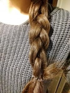 Image of my winter braid after using the homemade hair mask for dry hair