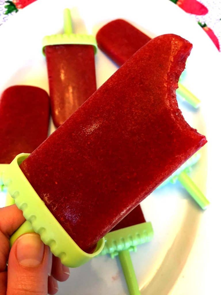 Image of strawberry popsicles