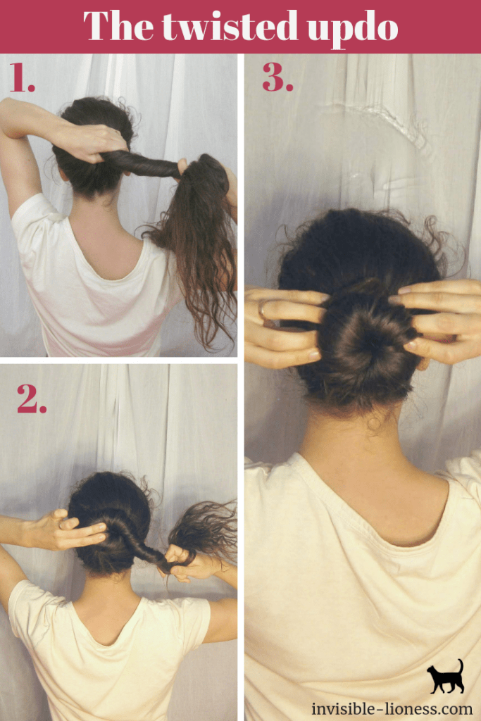 This step by step tutorial shows you how to easily make a twisted updo.