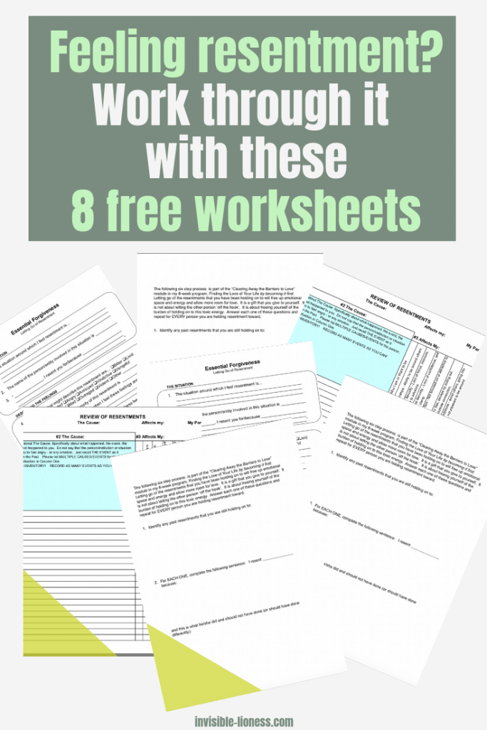 8 Helpful Letting Go Of Resentment Worksheets 