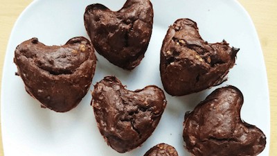 heart shaped sweet potato brownies